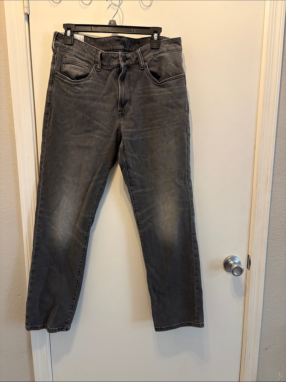 H&M Men's Gray Washed Jeans - Regular Fit Coupe Standard Size 34x32